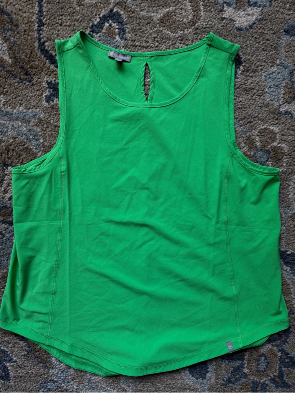 Talbots Bright Green Sleeveless Keyhole Tank Top